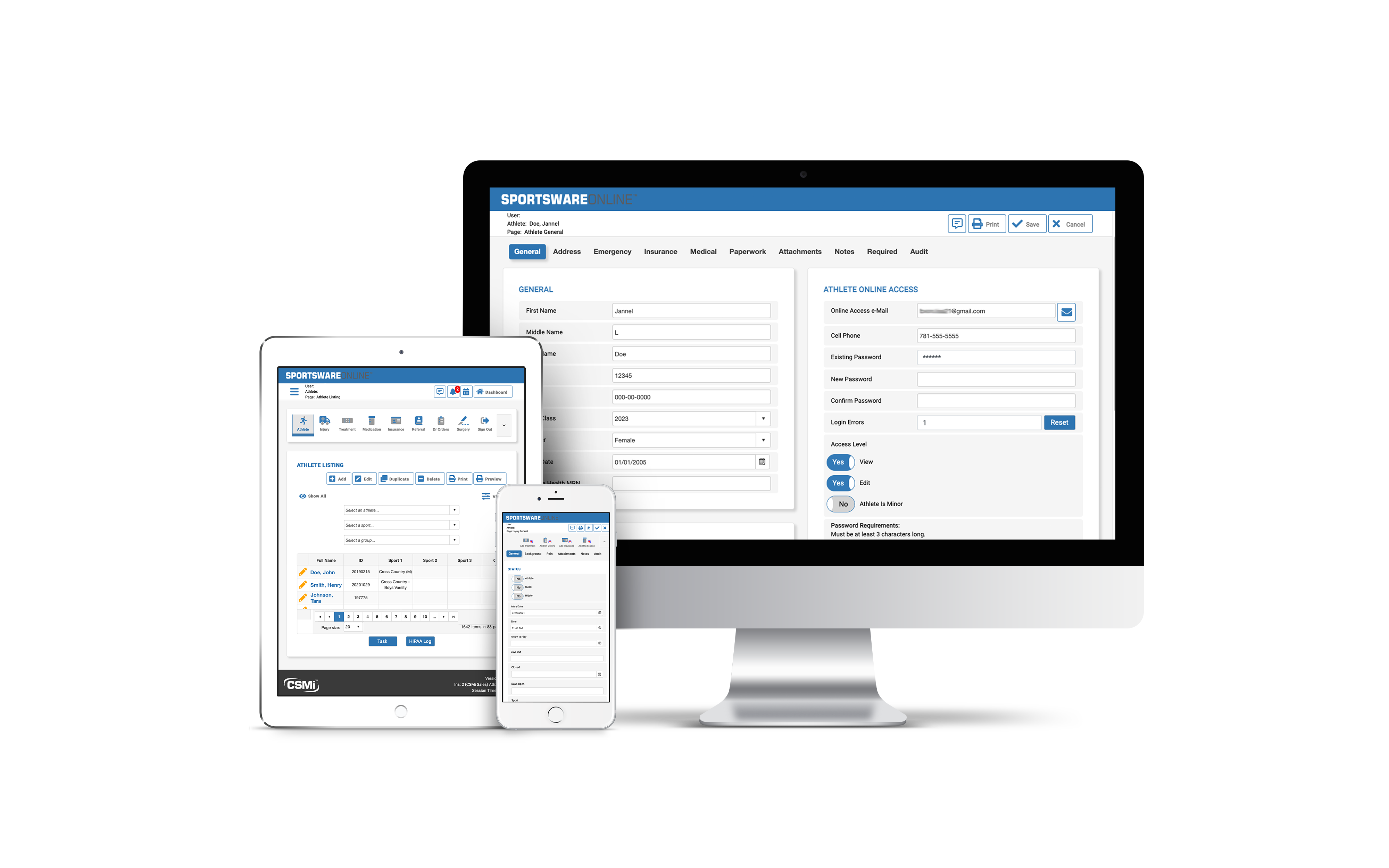 sportsware athletic training software